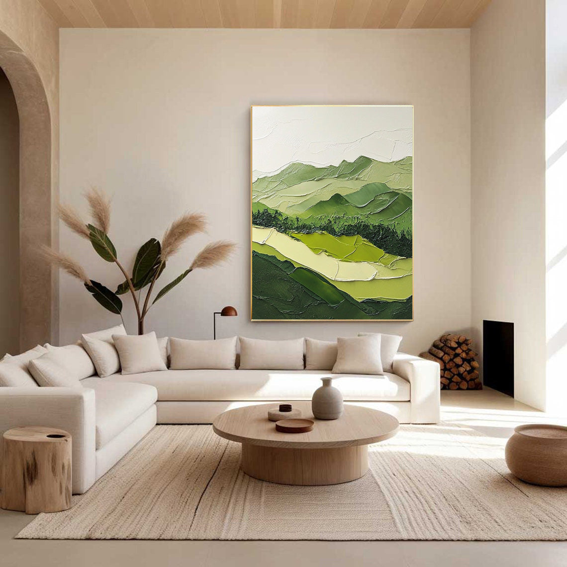 Modern Green Mountain Wall Art Nature-Inspired Decor for Contemporary Spaces #BGM 037
