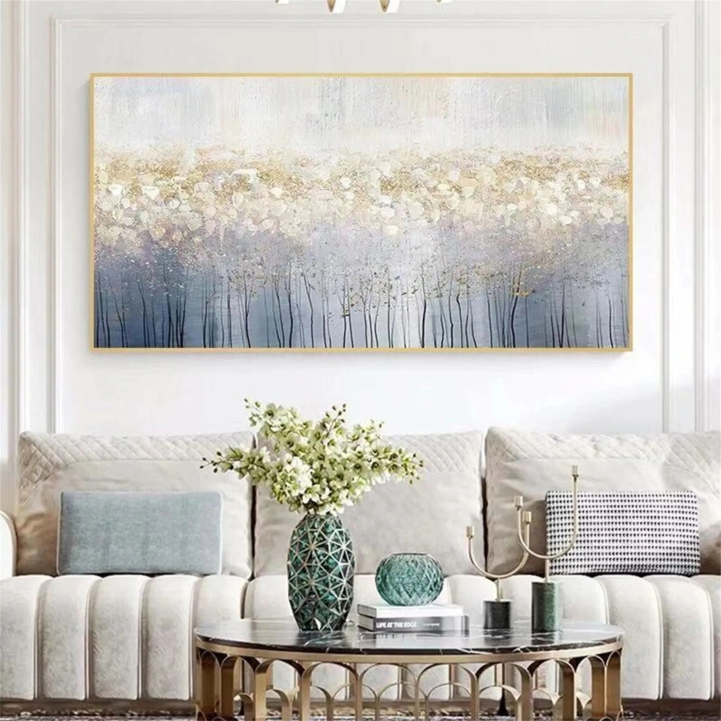 Colorful Flower & Tree Abstract Textured Wall Art #ML028