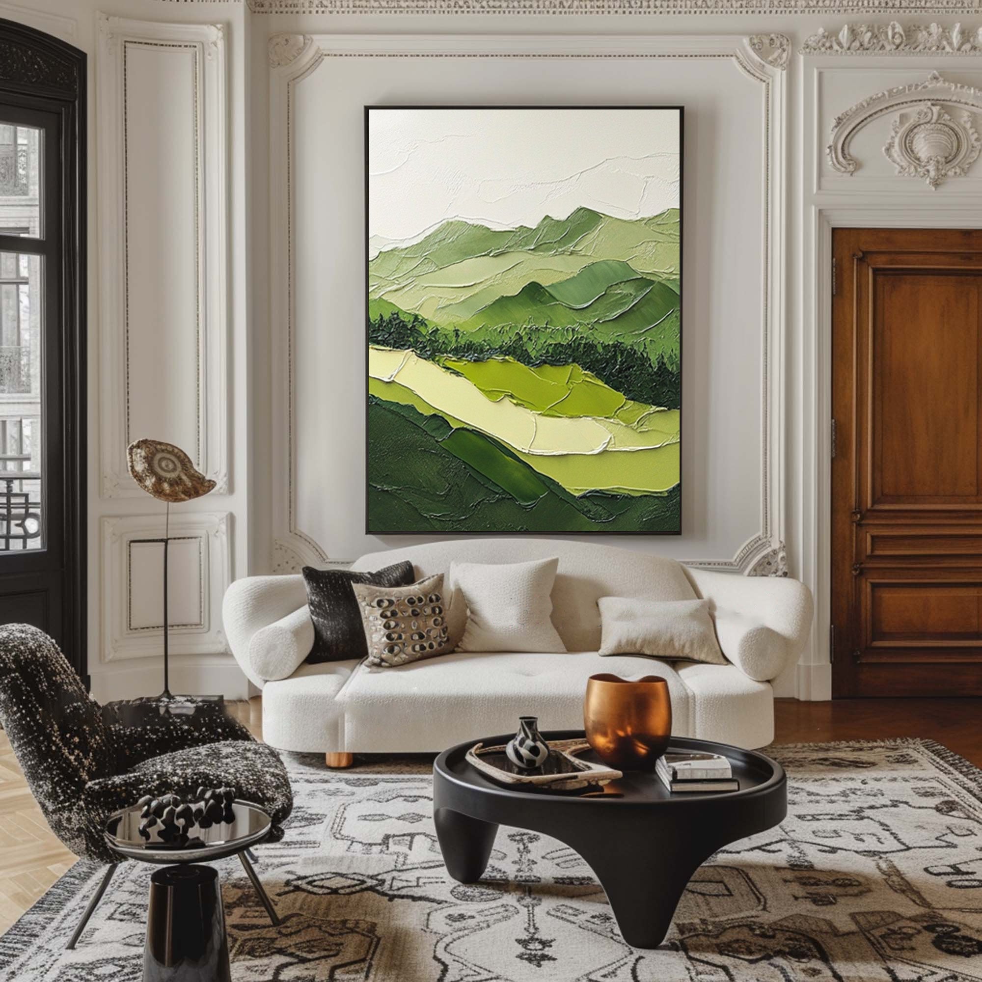 Modern Green Mountain Wall Art Nature-Inspired Decor for Contemporary Spaces #BGM 037