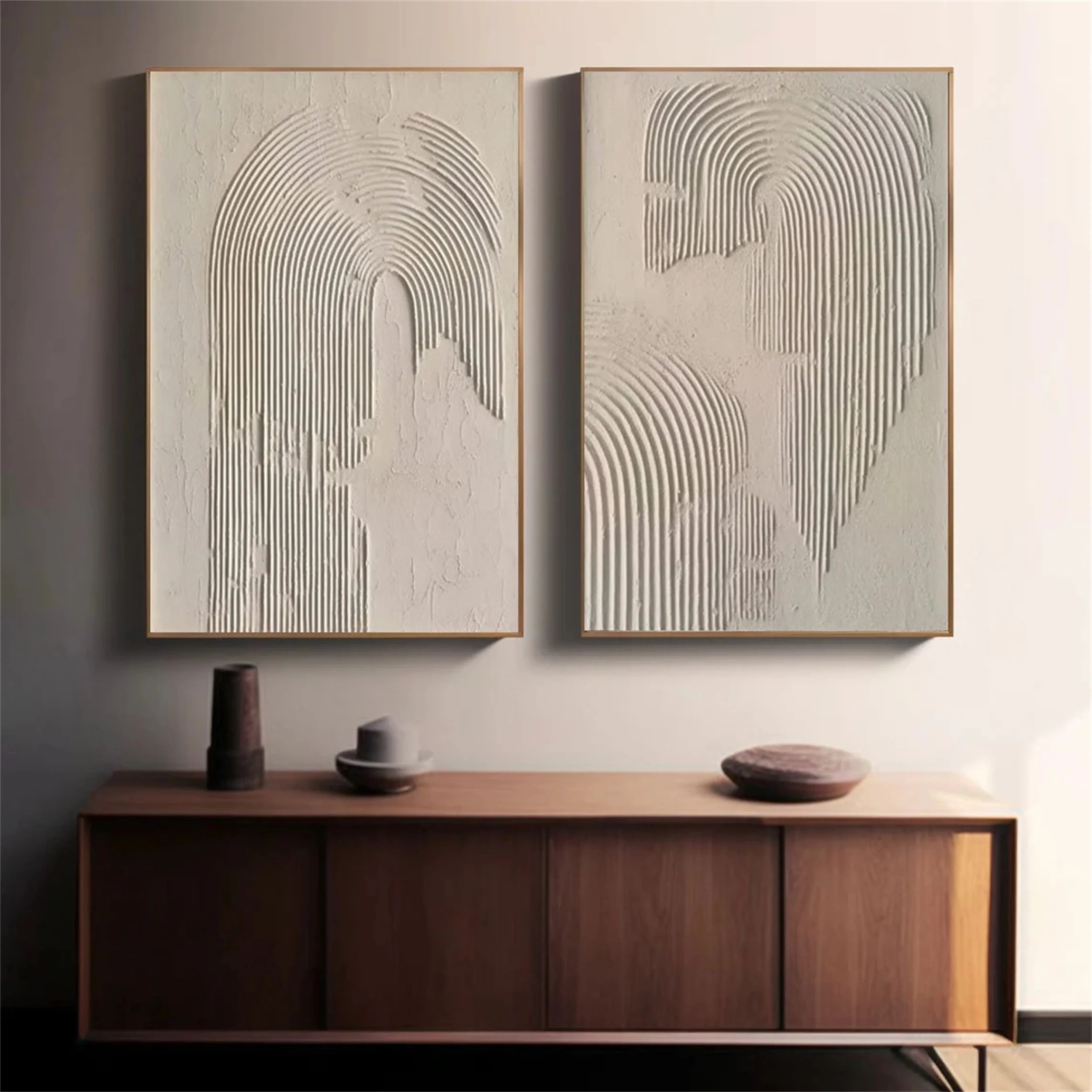 Beige & Brown Abstract Set of 2 #BB069