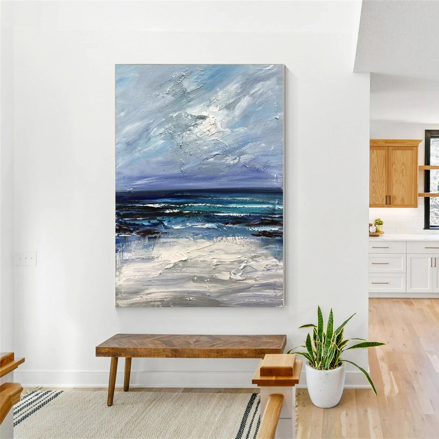 Sea & Sky Abstract Textured Wall Art #MS126