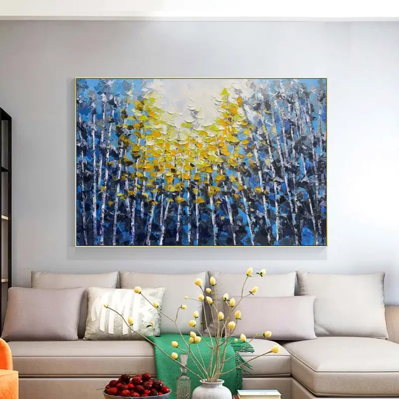 Colorful Flower & Tree Abstract Textured Wall Art#ML003