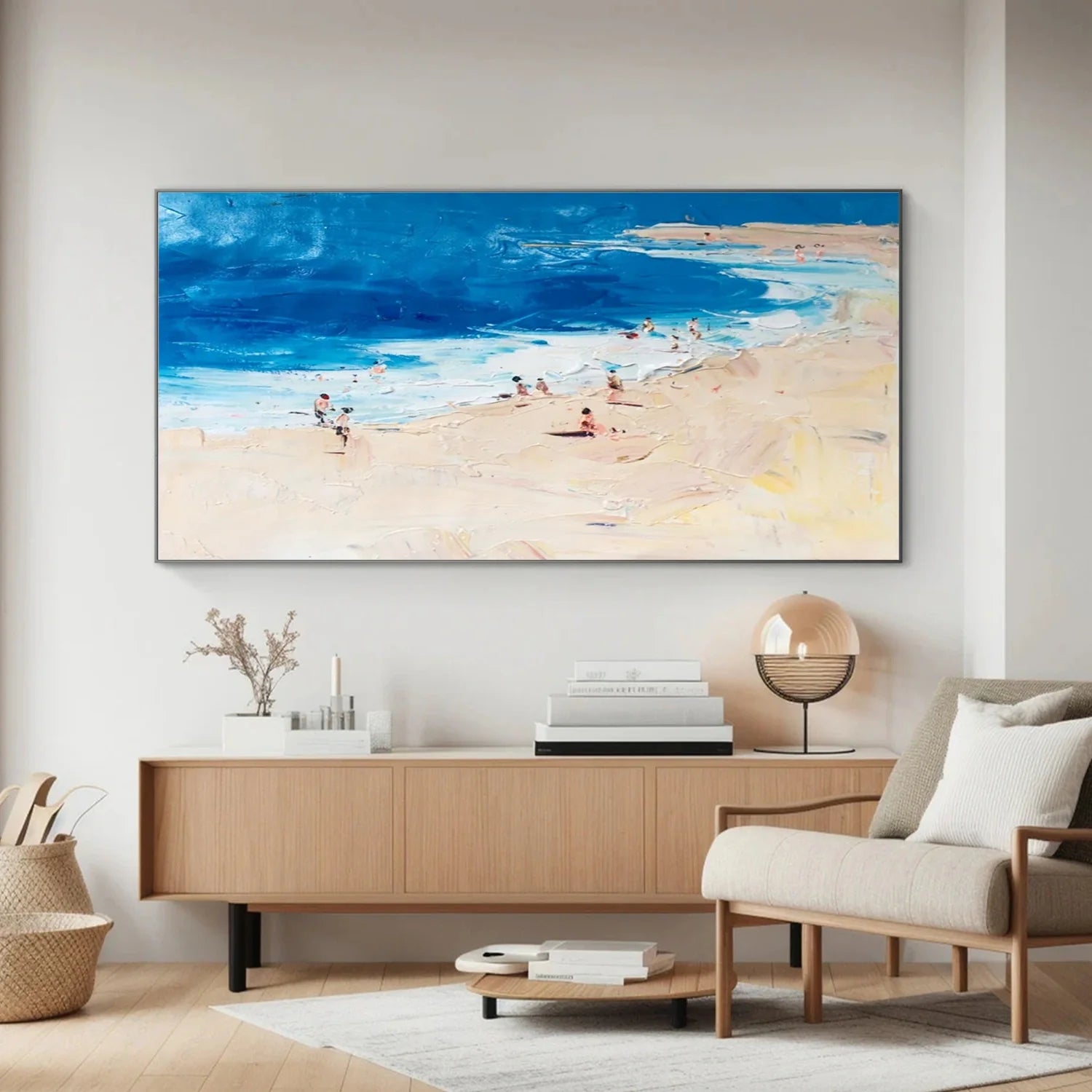 Seascape and Snowy Peak Painting #SP058