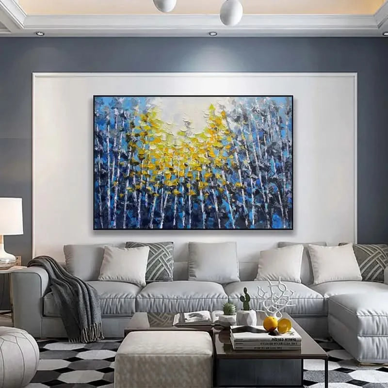Colorful Flower & Tree Abstract Textured Wall Art#ML003