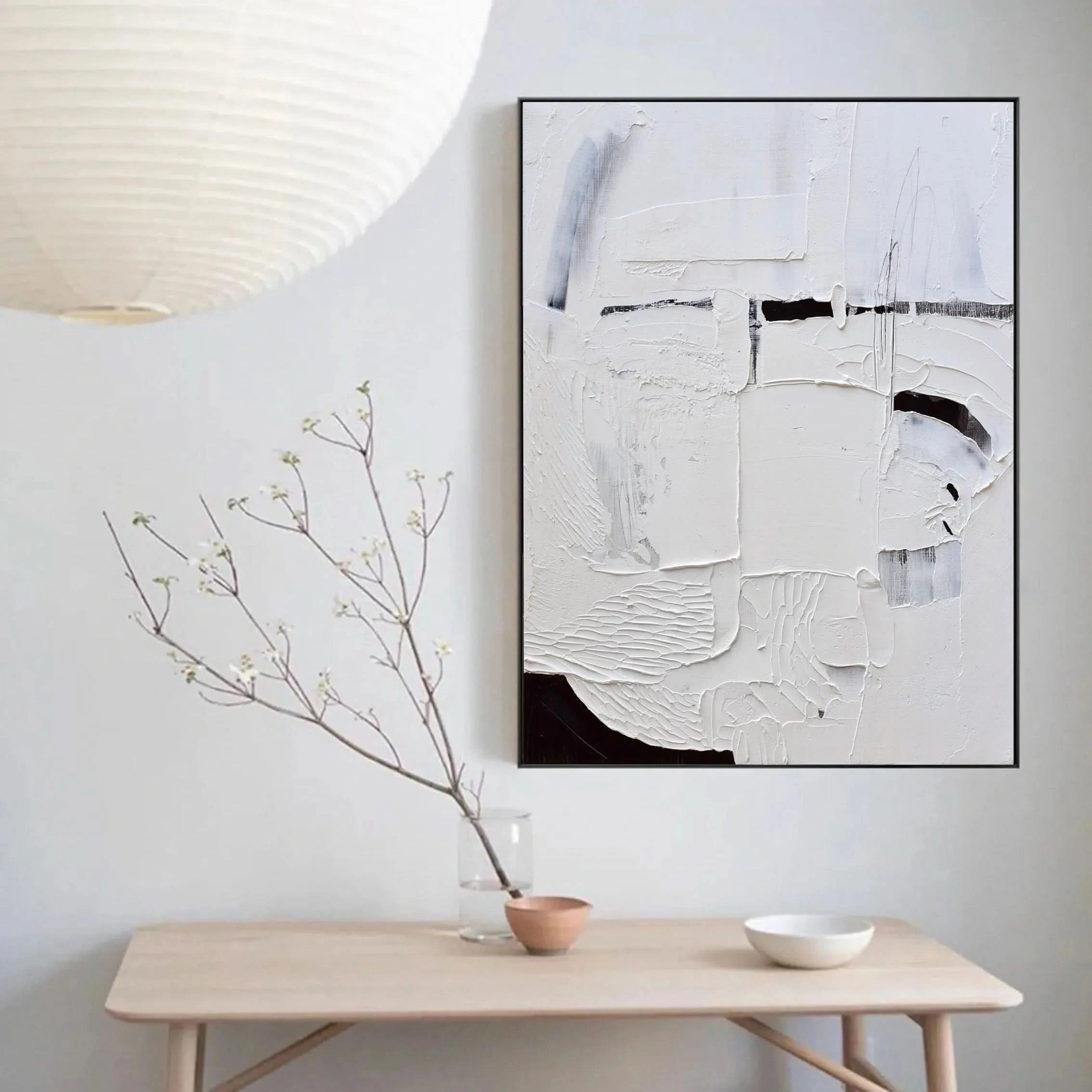 3D Minimalist Plaster Art Painting Abstract Textured Handcrafted Wall Decor