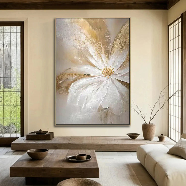 Flower & Leaf Abstract Textured Wall Art #ML032