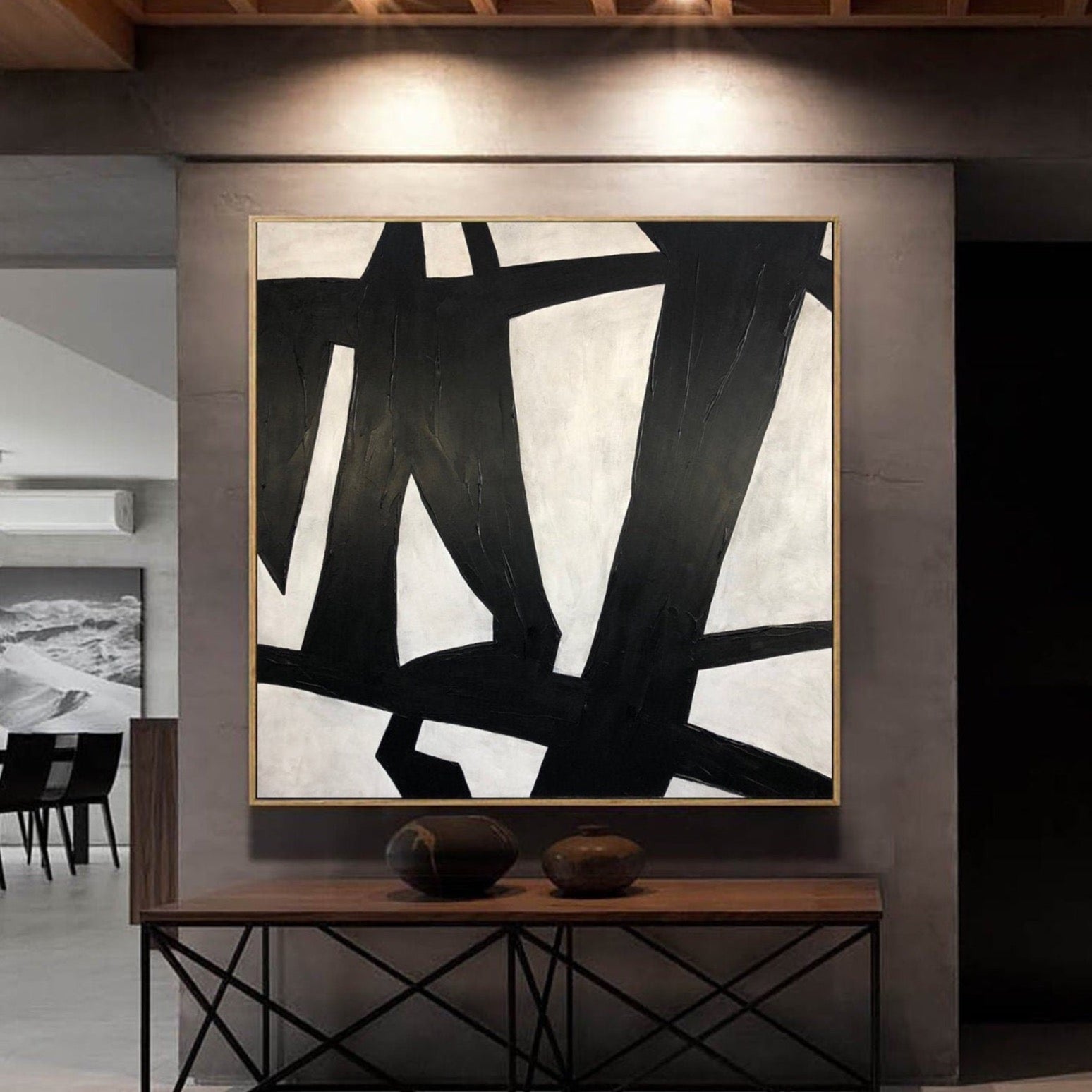 Black & White Abstract Canvas Wall Art - Abstract Canvas Wall Art