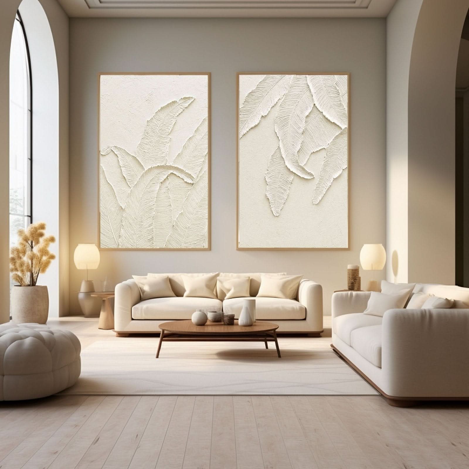 Plaster Painting "Leaf Whispers" - nukeart