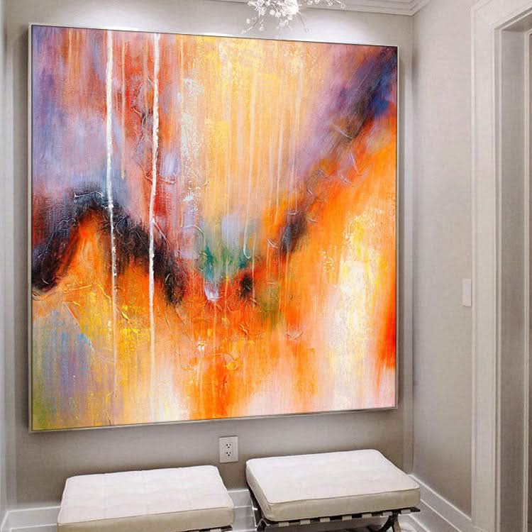 Großes abstraktes Acrylgemälde, Blattgoldgemälde, Original-Kunstgemälde | Goldene Legende
