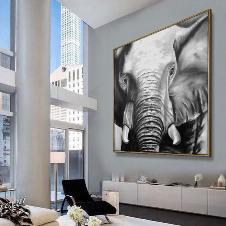Abstract elephant oil painting | Looking forward to