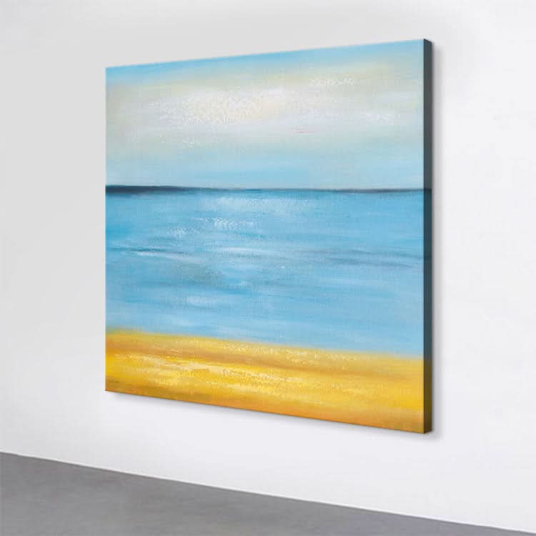 Großes abstraktes Acrylgemälde, Blattgoldgemälde, Original-Kunstgemälde | Goldküste