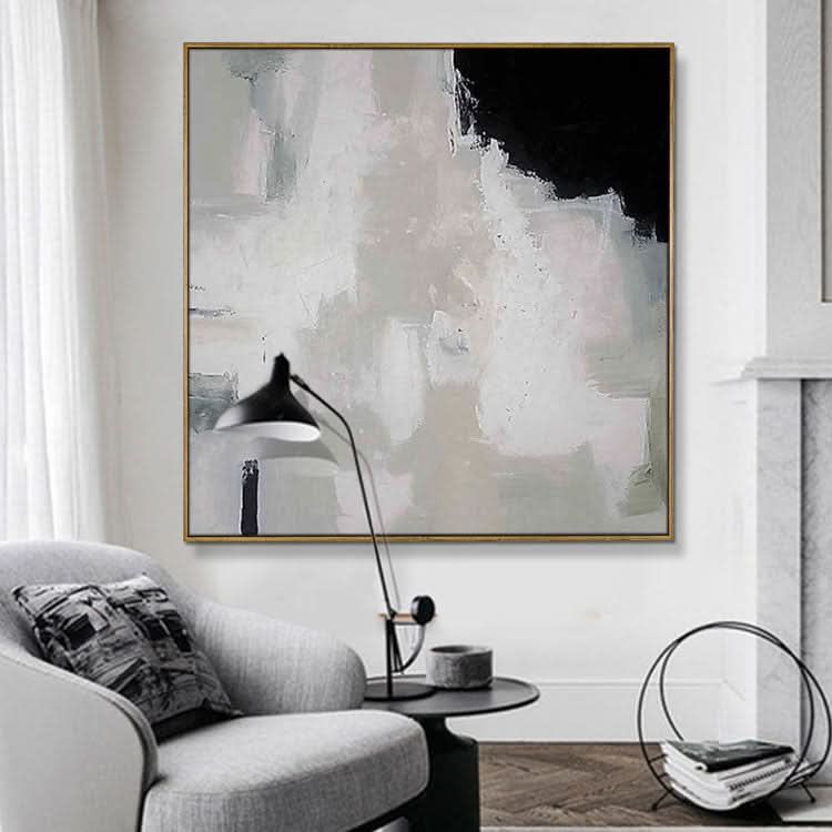 Graues Gemälde, Original-Kunstwerk, weißes Gemälde, modernes Gemälde, Ölgemälde, Wandkunst, handgemachtes Leinwandgemälde | Wand