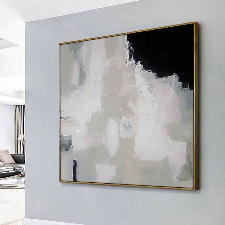 Graues Gemälde, Original-Kunstwerk, weißes Gemälde, modernes Gemälde, Ölgemälde, Wandkunst, handgemachtes Leinwandgemälde | Wand