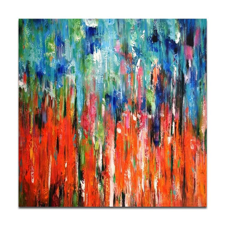 Übergroßes Gemälde, handgefertigt, große Leinwandkunst, Original-Ölgemälde, abstrakte Kunst, Leinwand, rotes und grünes Gemälde, blaues Gemälde, kräftiges Wachstum