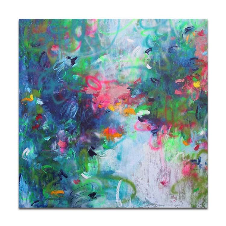 Blaue abstrakte Kunst Grünes Gemälde Original Kunst Gemälde Zeitgenössische Kunst Moderne Gemälde Groß | Minimalistische Kunst