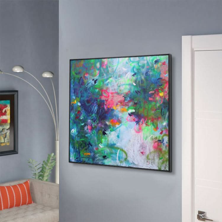 Blaue abstrakte Kunst Grünes Gemälde Original Kunst Gemälde Zeitgenössische Kunst Moderne Gemälde Groß | Minimalistische Kunst