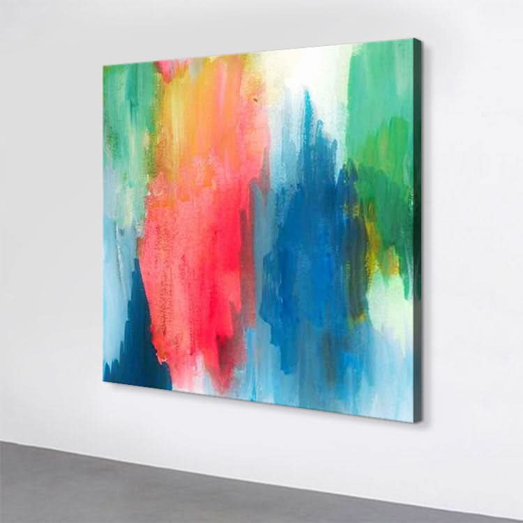 Rotes Gemälde, Original-Kunstwerk, blaues Gemälde, modernes Gemälde, Heimdekoration, Wandkunst, handgemaltes abstraktes Ölgemälde | Kontrast