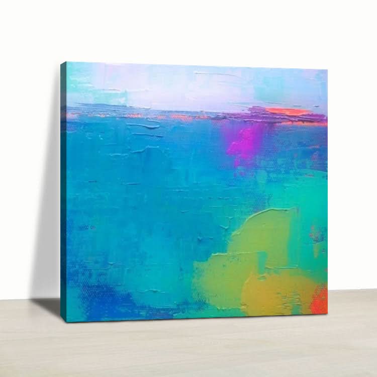 Grün-Blaues Gemälde, großes Leinwandbild, handgemachtes Gemälde, modernes Original, abstraktes Gemälde, blaues Meer
