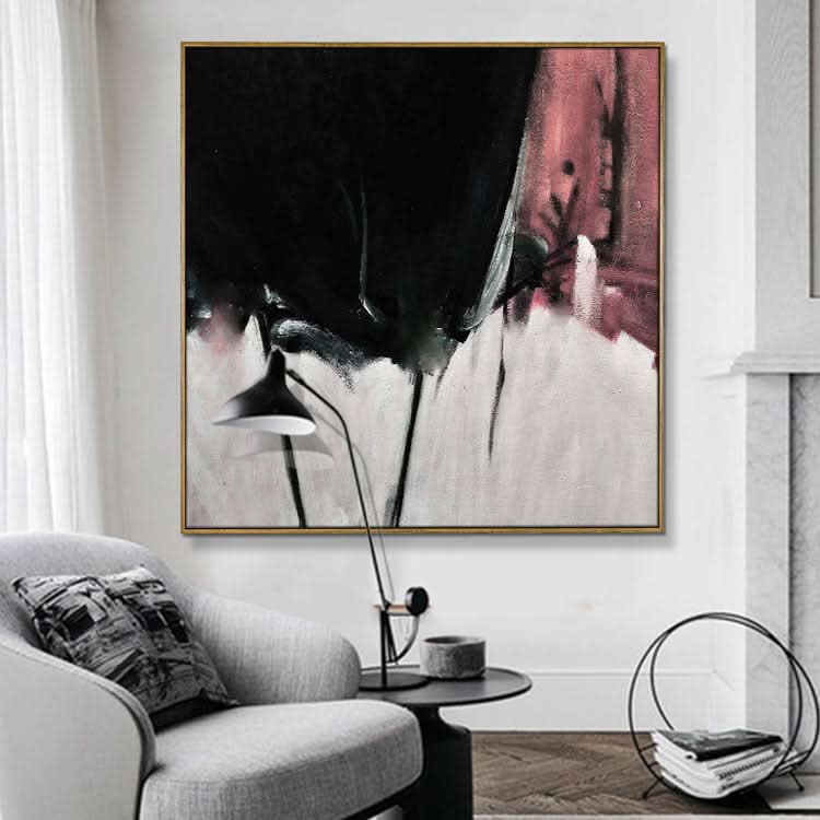 Extra große Wandkunst Leinwand Abstraktes Gemälde Schwarzes Gemälde Originalgemälde auf Leinwand | Zwang