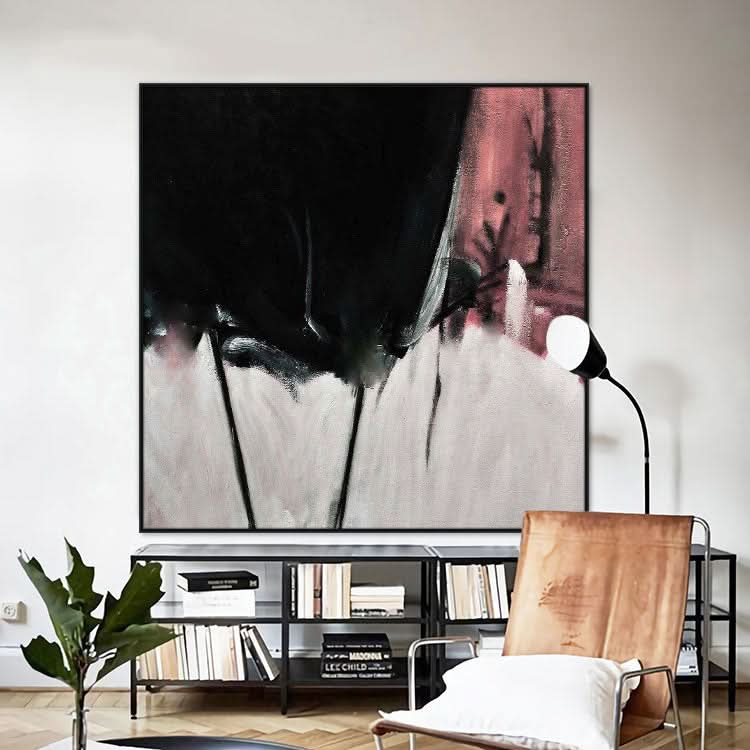 Extra große Wandkunst Leinwand Abstraktes Gemälde Schwarzes Gemälde Originalgemälde auf Leinwand | Zwang