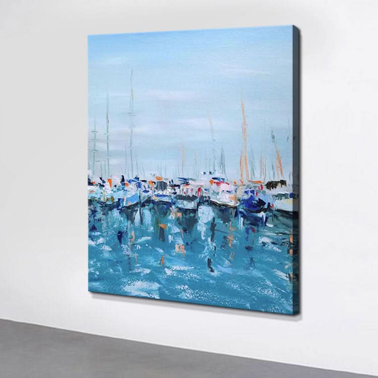 Port - Handgemachtes Ozean-Wandbild auf Leinwand