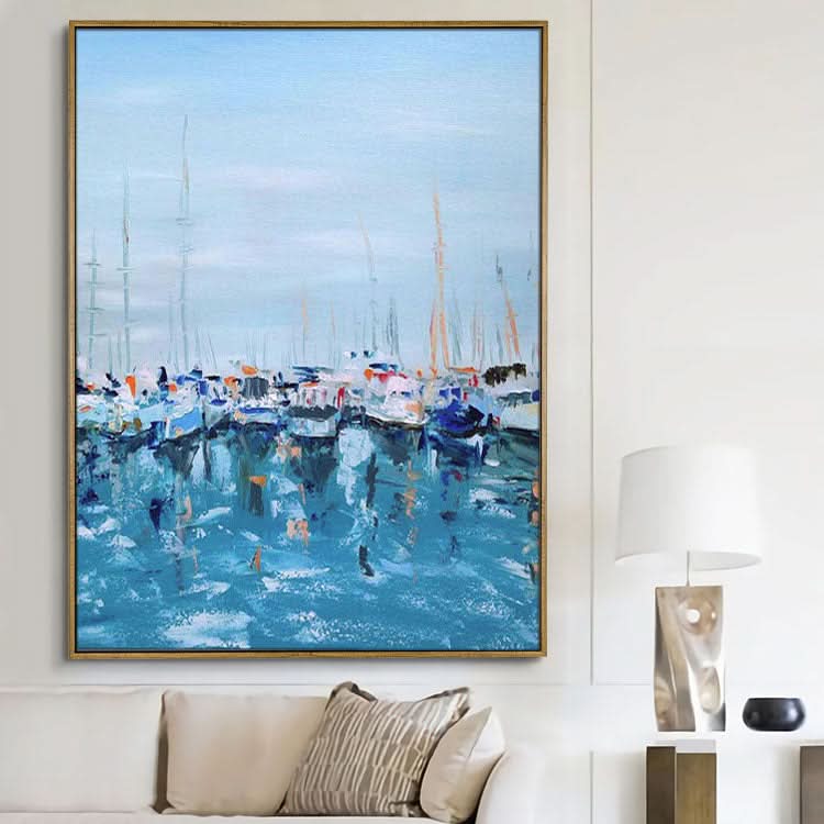 Port - Handgemachtes Ozean-Wandbild auf Leinwand