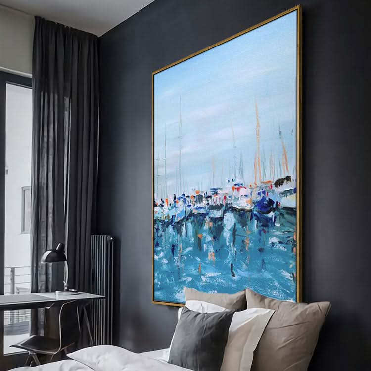 Port - Handgemachtes Ozean-Wandbild auf Leinwand