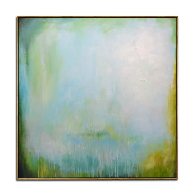 Gemälde Handgefertigtes Original Ölgemälde Landschaft Übergroßes Gemälde Blau Abstrakte Kunst Grünes Gemälde | Restaurant Wunderland