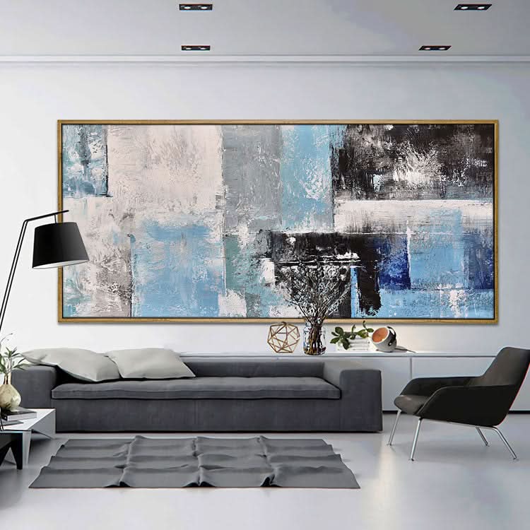 Großes modernes Gemälde, Handgemälde, Ölgemälde auf Leinwand, großes Gemälde, Original-Ölgemälde, dekorative Wandkunst, quadratisches Gemälde