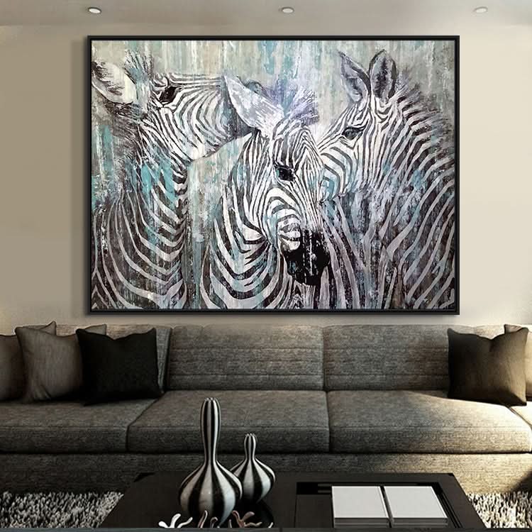 Zebra - Handgemachtes modernes Leinwandgemälde Tier Wandkunst
