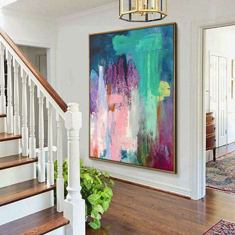Abstrakte Kunstmalerei, Abstraktes Ölgemälde Wohnzimmer, Kunst abstrakte Malerei