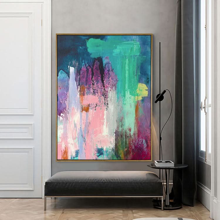 Abstrakte Kunstmalerei, Abstraktes Ölgemälde Wohnzimmer, Kunst abstrakte Malerei