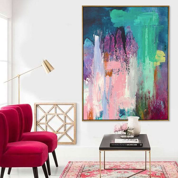 Abstrakte Kunstmalerei, Abstraktes Ölgemälde Wohnzimmer, Kunst abstrakte Malerei