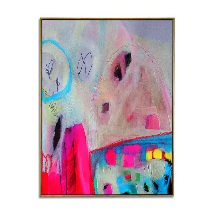 Extra großes abstraktes Gemälde Große Wandkunst Originalgemälde Original-Pink Memory