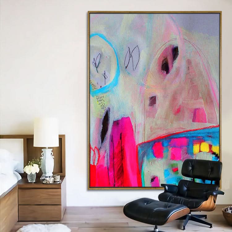 Extra großes abstraktes Gemälde Große Wandkunst Originalgemälde Original-Pink Memory