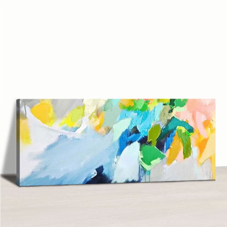 Hand Painted Oil Painting Large Oil Painting Canvas Living Room Abstract Oil Painting Living Room Light Blue Abstract Art Green Painting | Make a living
