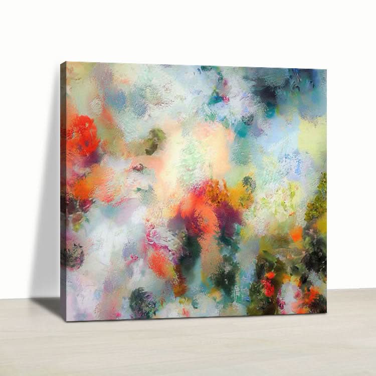 Ölgemälde Handgemälde Ölgemälde Leinwand Großformat Wohndekor Wandkunst Moderne Wanddekoration Ölgemälde Rot und Gelb Gemälde | Die Pilgerreise