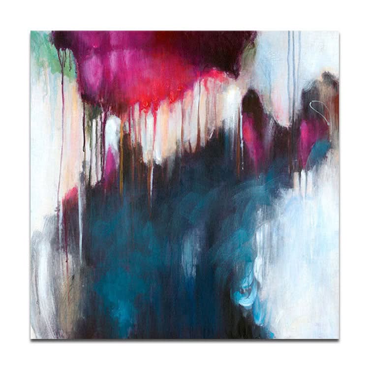 Handgefertigtes Ölgemälde auf Leinwand, rotes Gemälde, tiefblaues Gemälde, schwarze Kunstleinwand, moderne Gemälde, groß | Schockierend beim Anblick