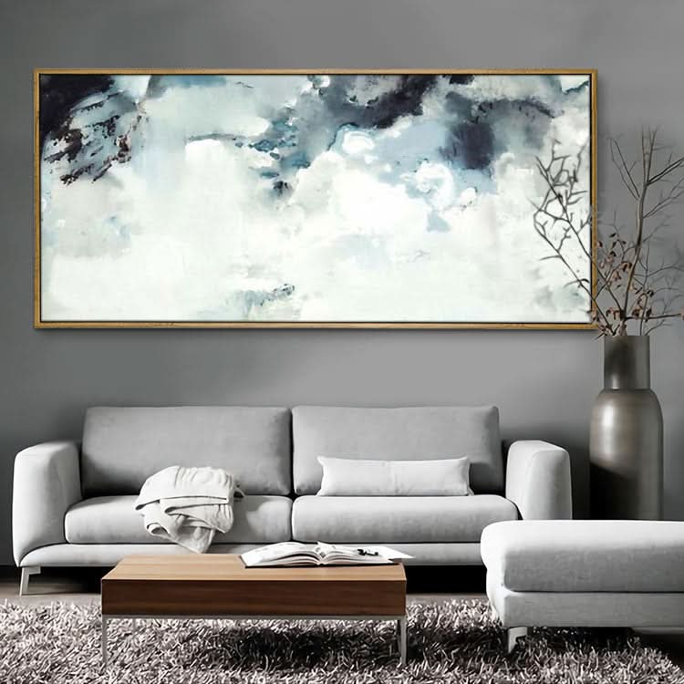 Handgemälde Original Kunst Gemälde Große Leinwand Kunst Moderne Acrylmalerei Schwarz Weiß Gemälde | Wolken