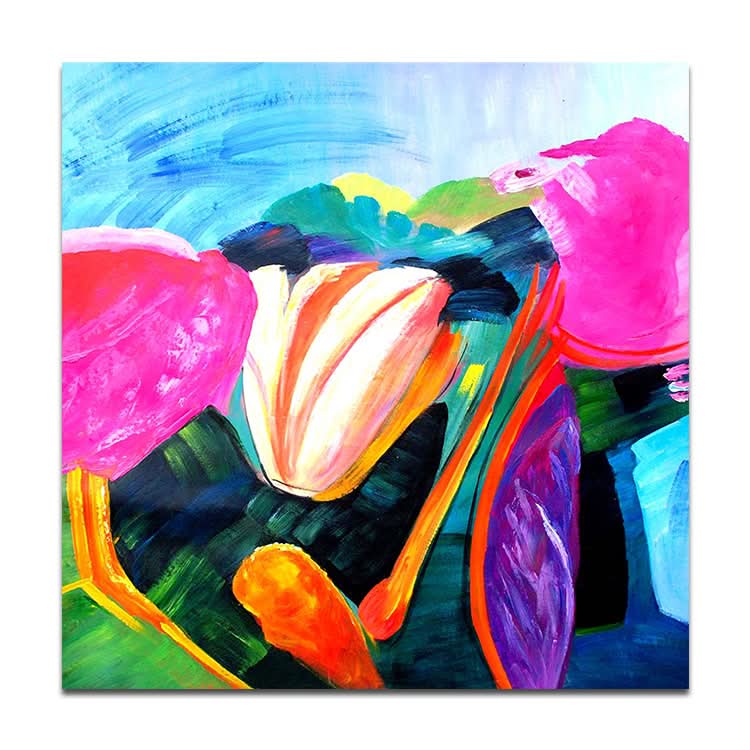 Yellow Painting Original Abstract Painting Contemporary Wall Painting Acrylic Abstract Art On Canvas | Cushaw flower