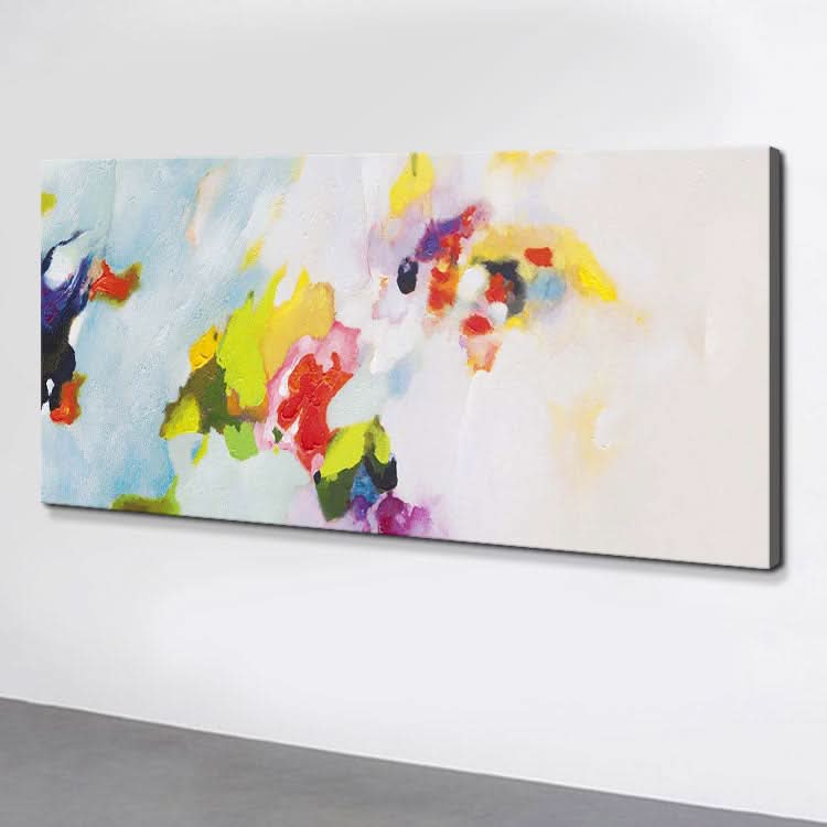 Original Ölgemälde Landschaft Handgemälde Großformatiges Gemälde Hängende Wandkunst Orange und Grün Gemälde Lichtgemälde | Ein Lauf unter einer Lawine