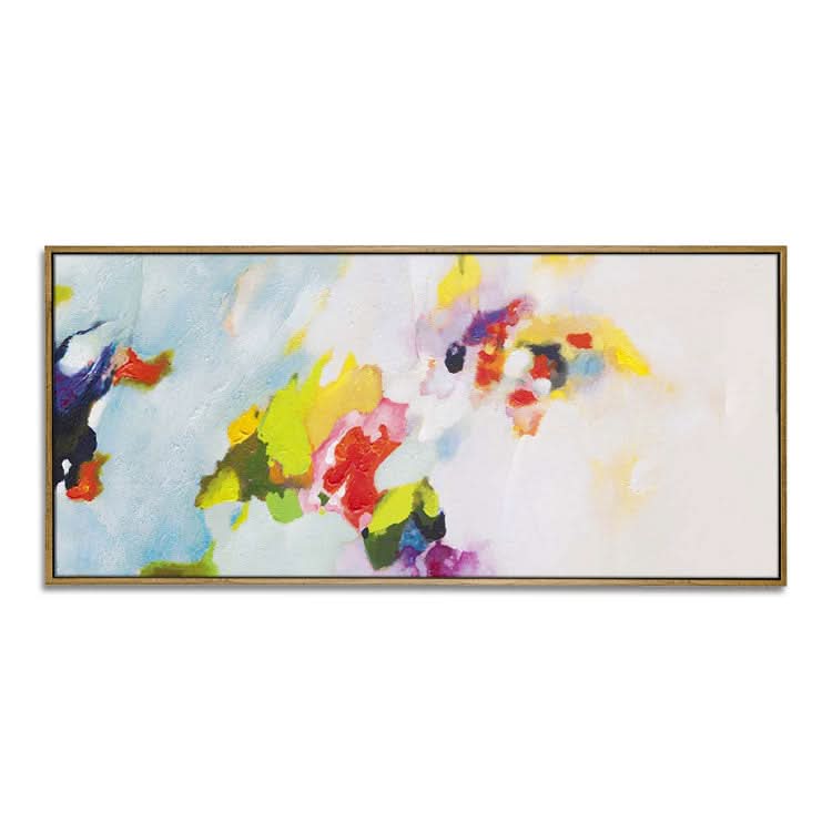 Original Ölgemälde Landschaft Handgemälde Großformatiges Gemälde Hängende Wandkunst Orange und Grün Gemälde Lichtgemälde | Ein Lauf unter einer Lawine