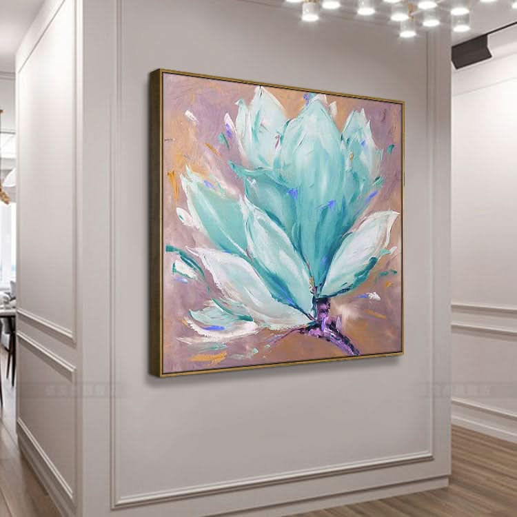 Buntes Gemälde Weißes abstraktes Gemälde Rote abstrakte Kunst Blaue Wandkunst Modern | Blühende Blumen