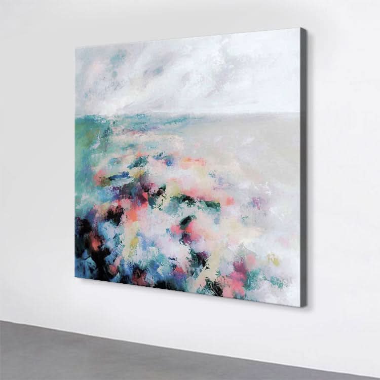 Großes modernes Gemälde, Wandkunst, Leinwand, Original-Ölgemälde, Landschaft, großes Gemälde, Leinwand | Der Hauch des Frühlings