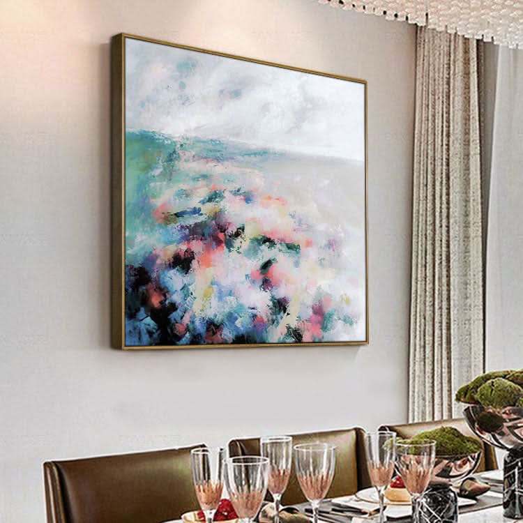 Großes modernes Gemälde, Wandkunst, Leinwand, Original-Ölgemälde, Landschaft, großes Gemälde, Leinwand | Der Hauch des Frühlings
