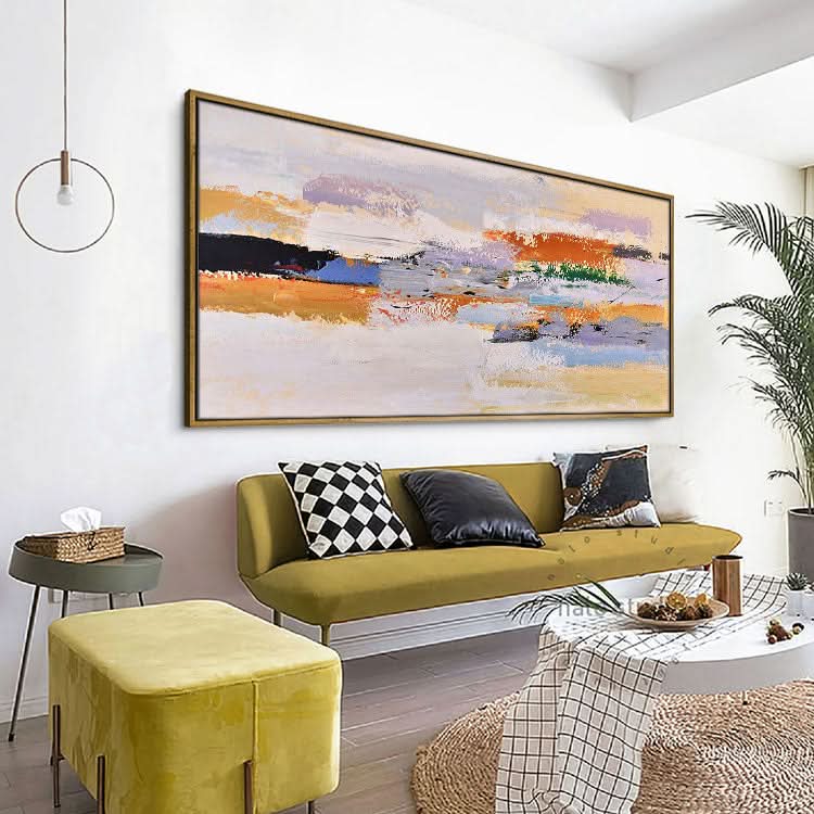 Handgefertigtes Leinwandgemälde, Original-Kunstgemälde, Übergroßes Gemälde, Bürodekor, Moderne Kunstgemälde | Fließe ins Meer