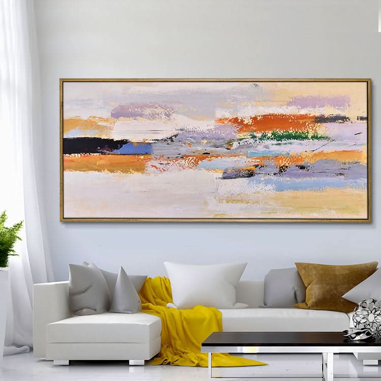 Handgefertigtes Leinwandgemälde, Original-Kunstgemälde, Übergroßes Gemälde, Bürodekor, Moderne Kunstgemälde | Fließe ins Meer