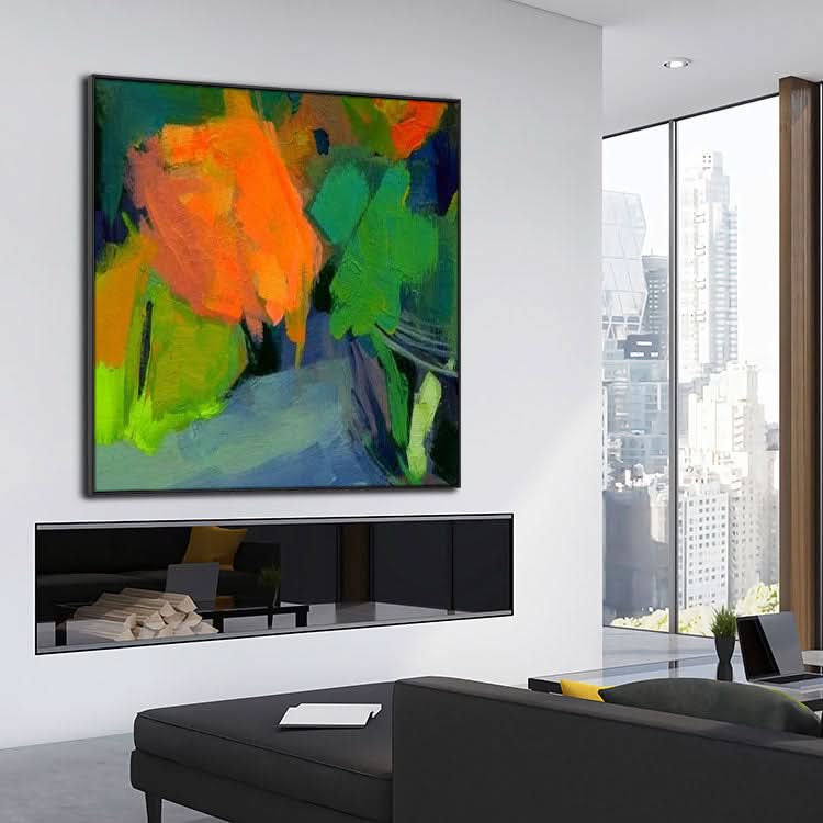 Modernes Ölgemälde auf Leinwand, Handgemalt, Originalkunst, großes Ölgemälde auf Leinwand, Schlafende Eule