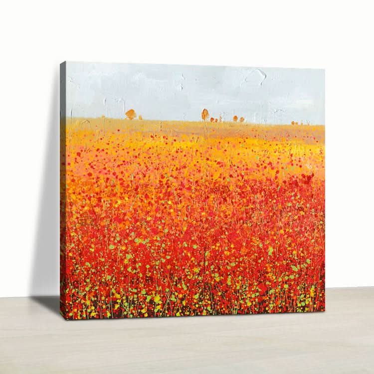 Rotes Gemälde, großes Gemälde, Leinwand, Handgemälde, Ölgemälde, Schlafzimmergemälde, modern | Blumenmeer