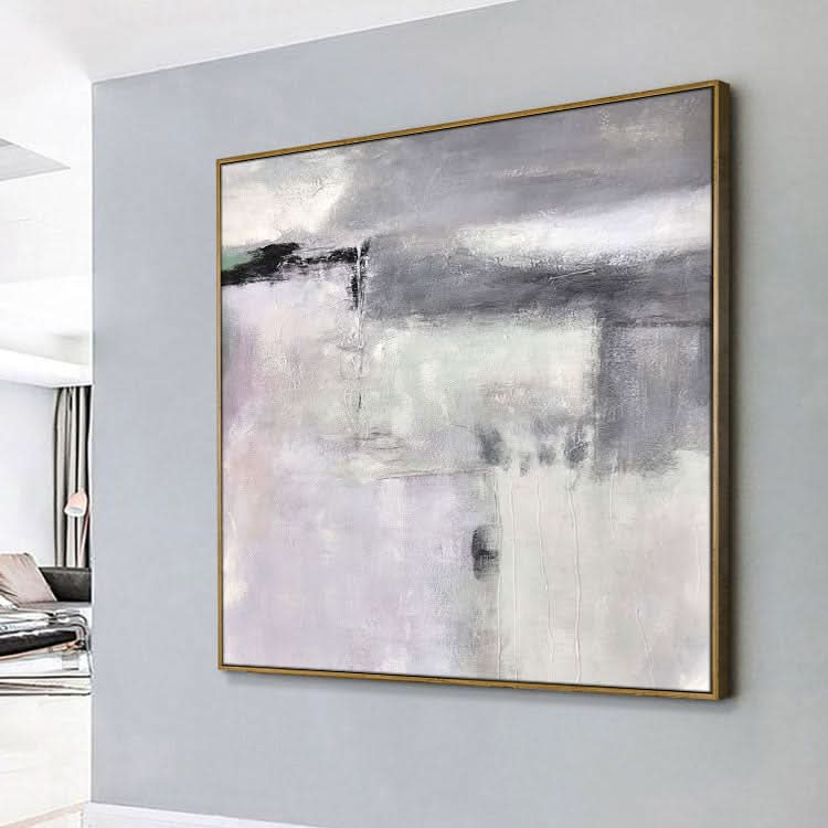 Großes abstraktes Ölgemälde Graues abstraktes Kunstwerk Original abstraktes Gemälde | Entfernte Orte